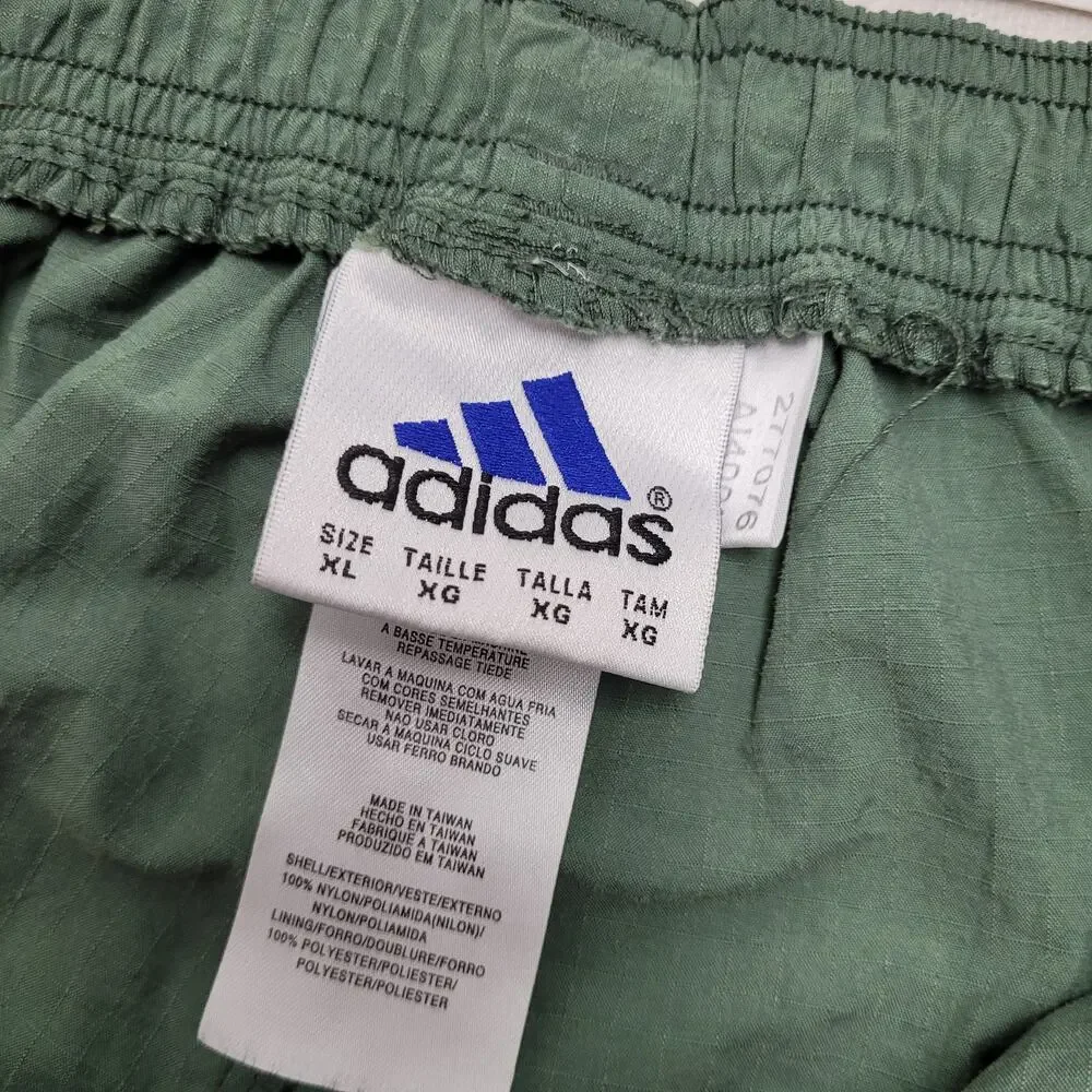 Vintage 90s Adidas Y2k green track shorts utility cargo XL